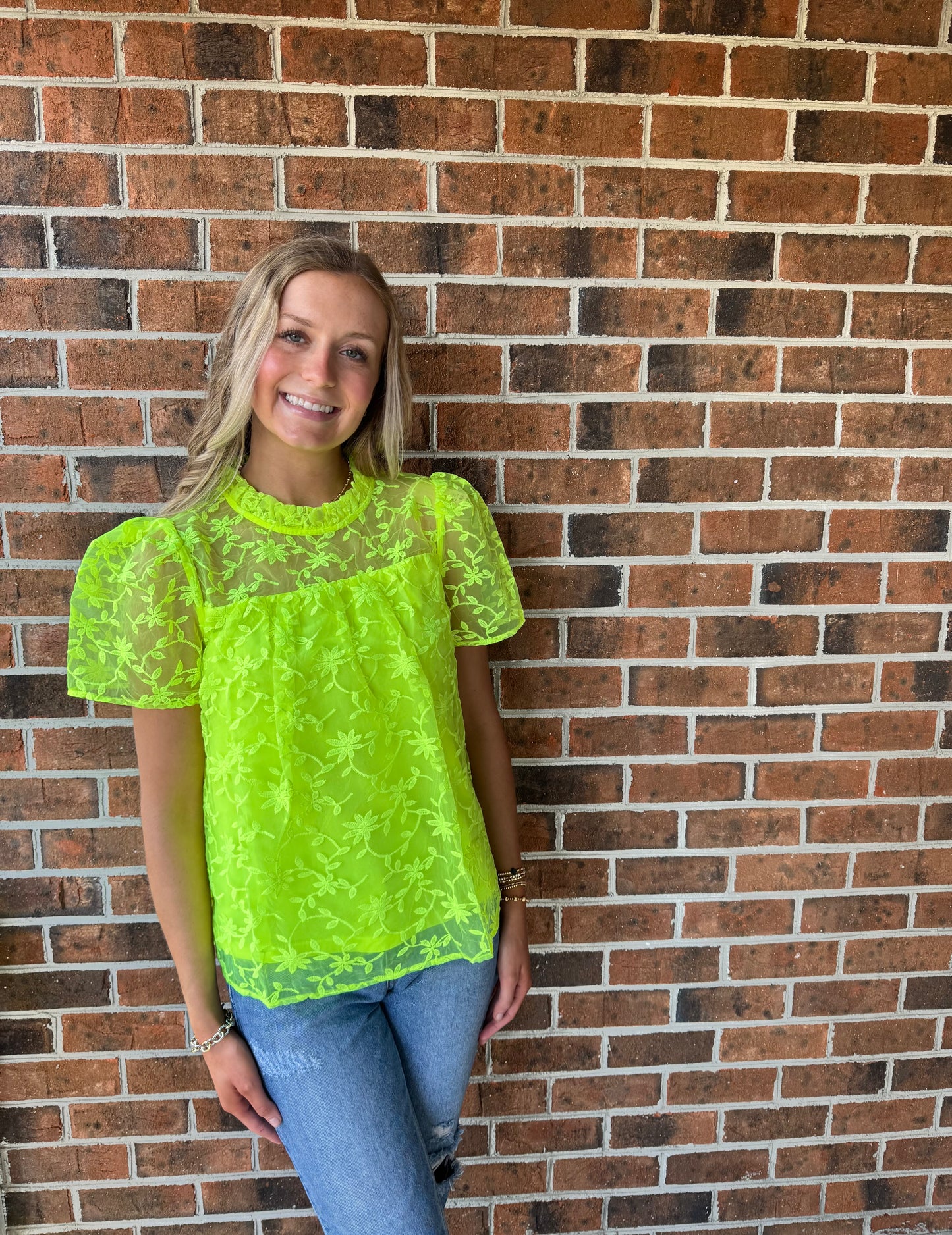 Lime Sheer Top