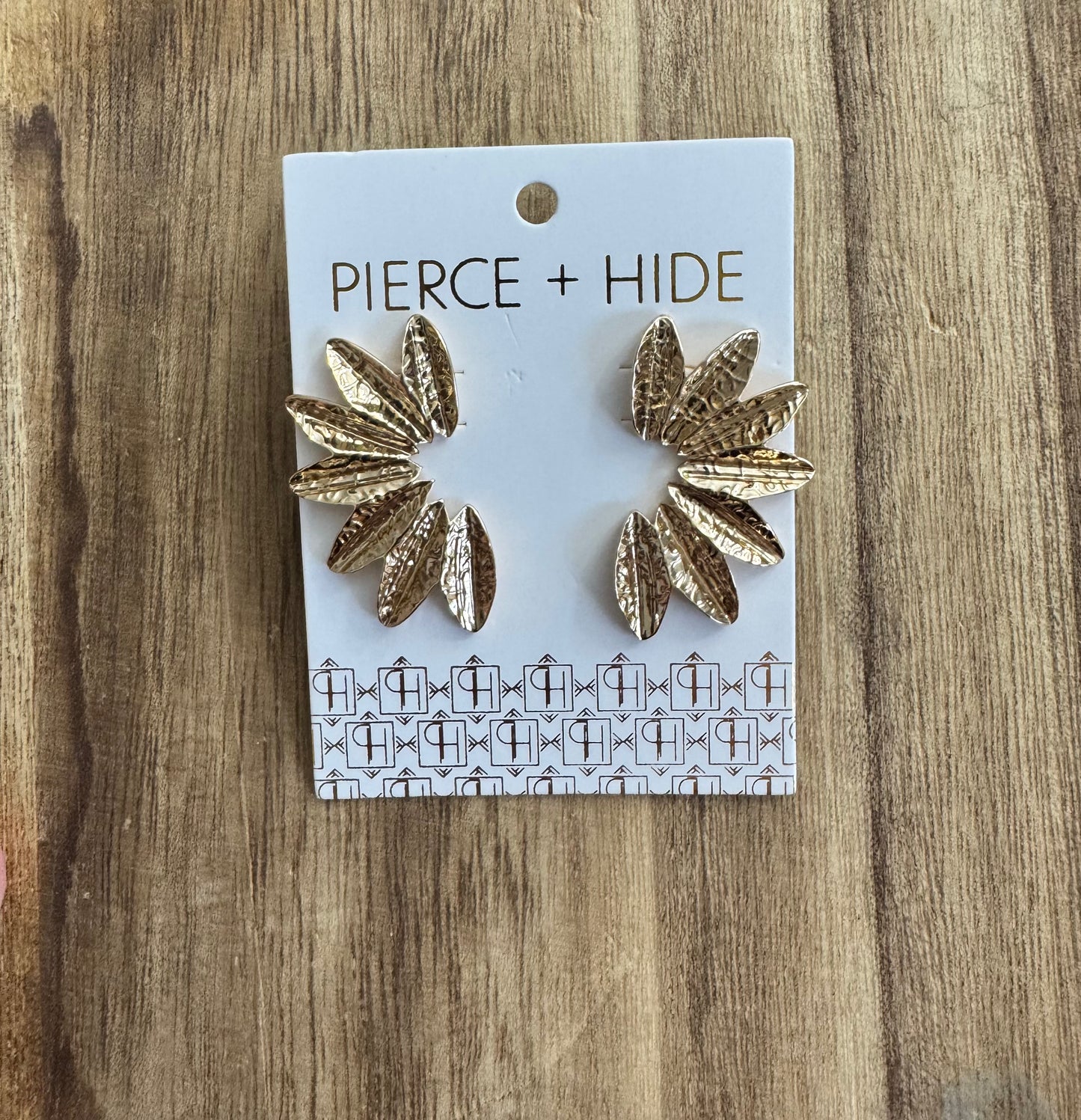 Textured Gold Wing Earring