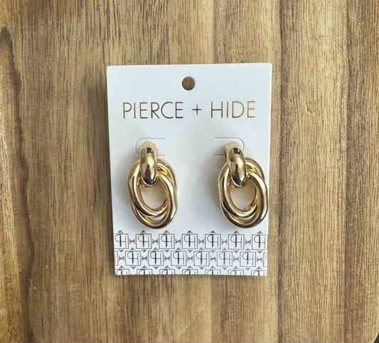Gold Twist Stud Earring