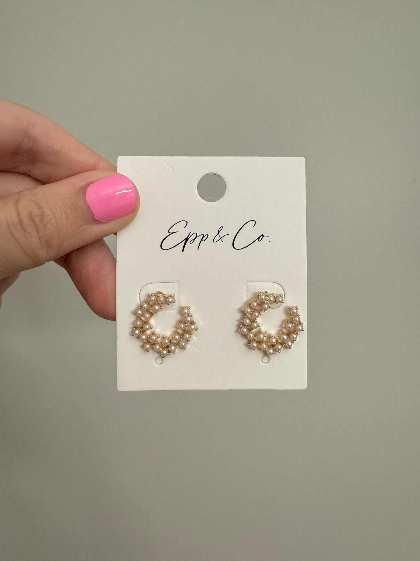 Gold Modern Pearl Studs