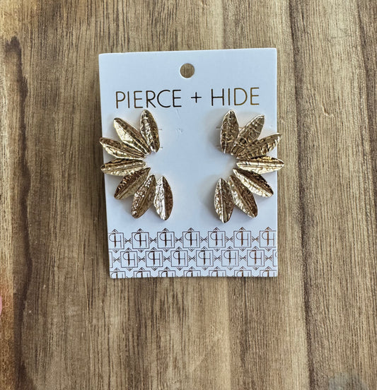 Textured Gold Wing Earring