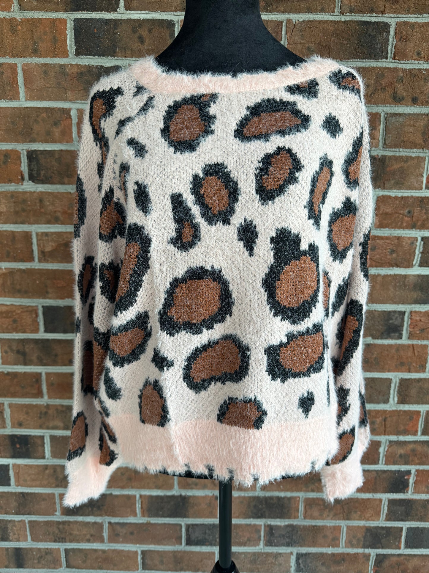 Pink Cheetah Print Sweater