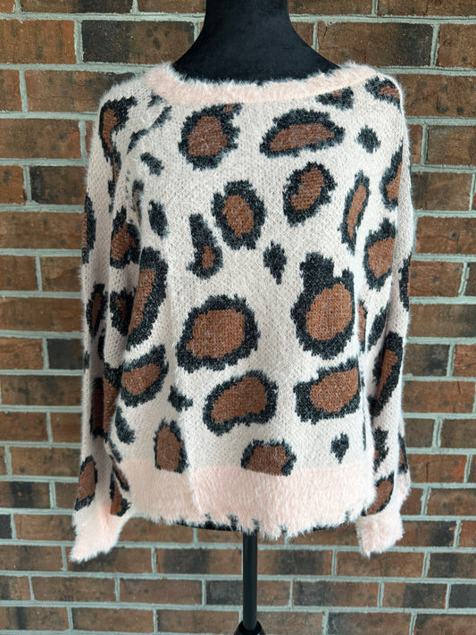 Pink Cheetah Print Sweater