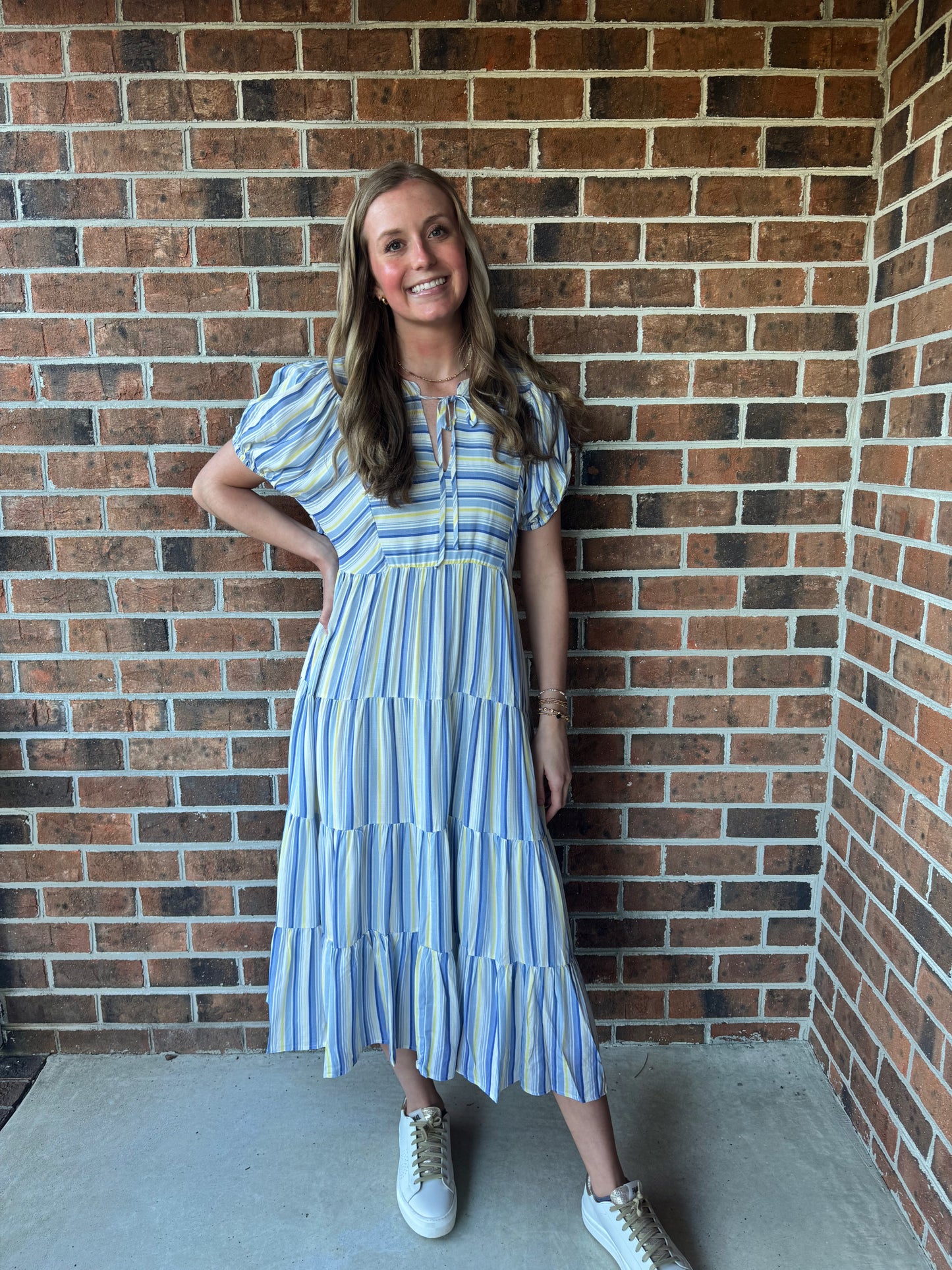 Blue Stripe Midi Dress