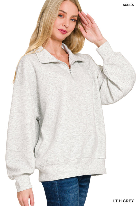 Light Grey Scuba Pullover