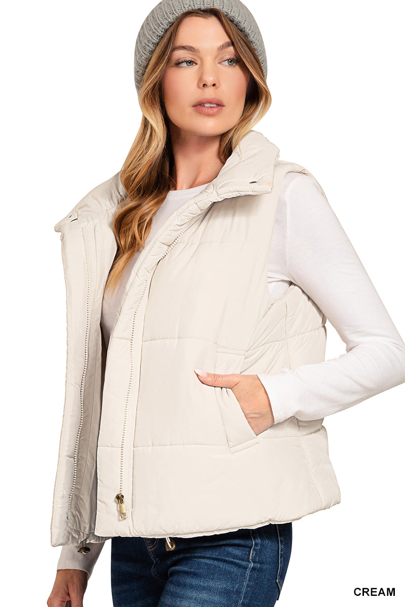 Cream Puffer Vest
